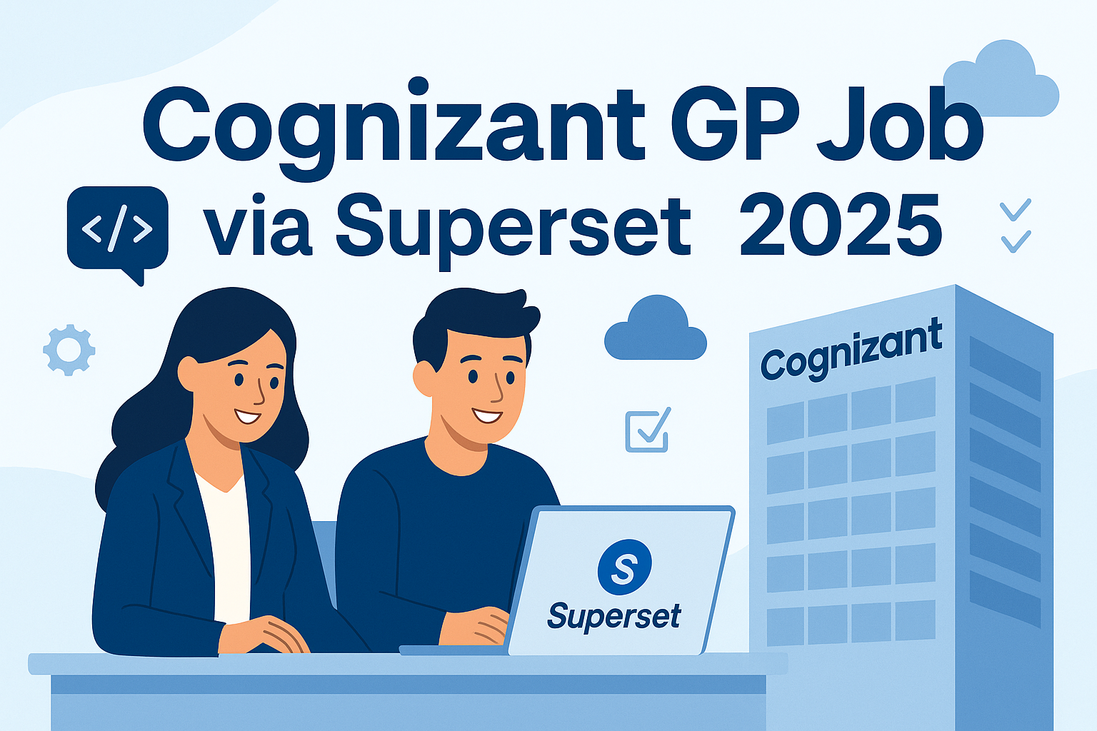 Cognizant GP Job via Superset 2025 featured illustration with student and laptop