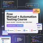 Manual and Automation Testing Course Roadmap 2025 showing SDLC, STLC, Selenium, TestNG, Jenkins, and Agile steps