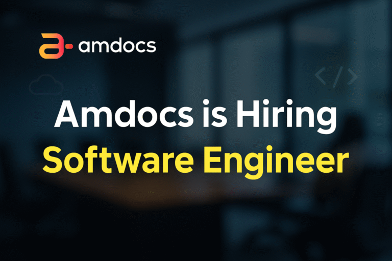 Amdocs Software Engineer hiring announcement banner showcasing recruitment for multiple roles in Pune, India.